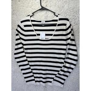 A New Day Black White Striped Sweater Womens Size 1X New
